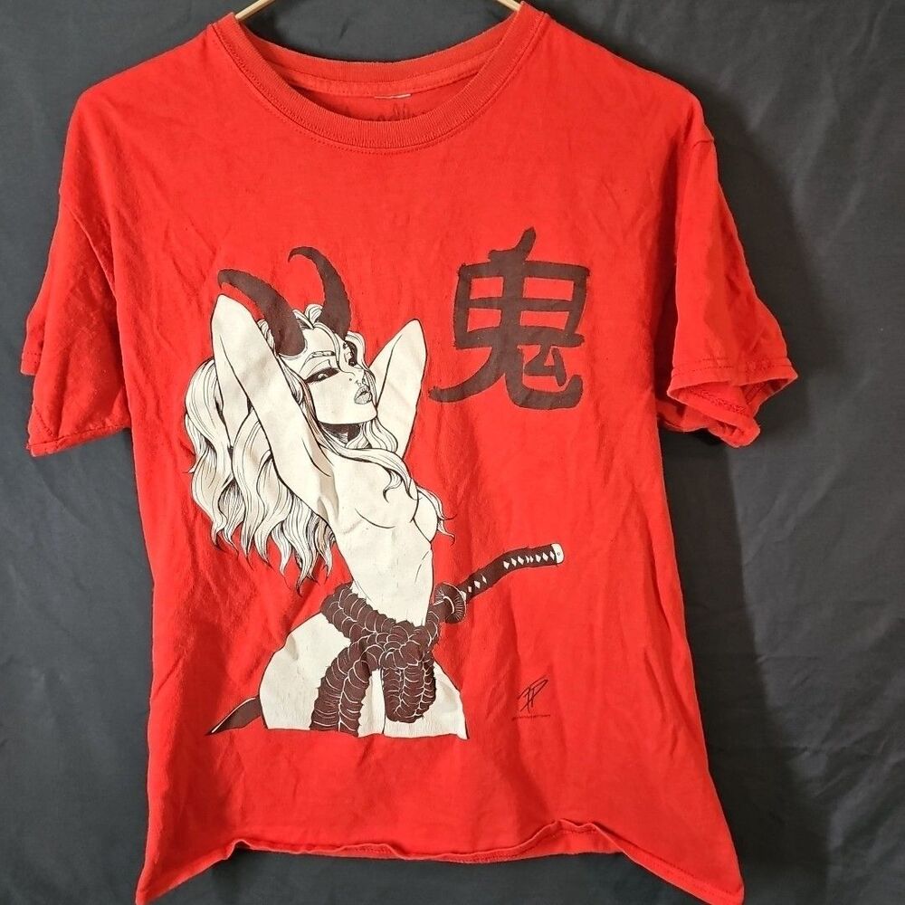 Tyler Deberry Mens TShirt Medium Red Japanese Samarai SPENCERS